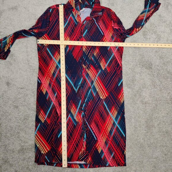 Anne Klein Women's Tunic Size XL Multicolor Button Down Modest Shirt Dress Style - Picture 6 of 8